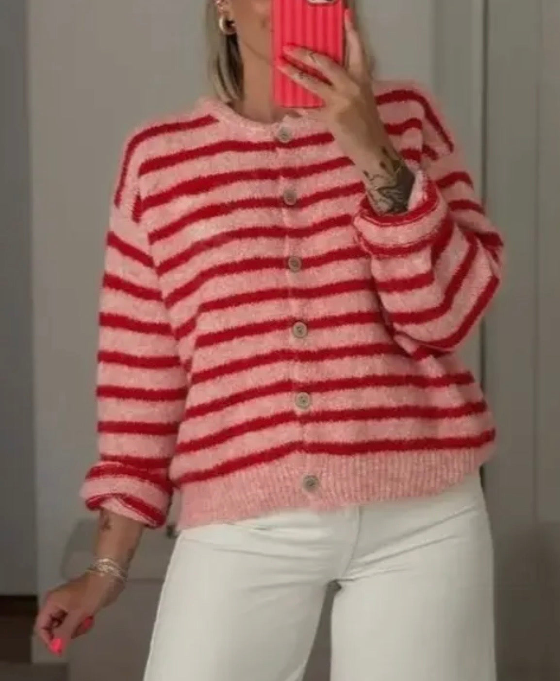 Valentines Stripe Cardigan