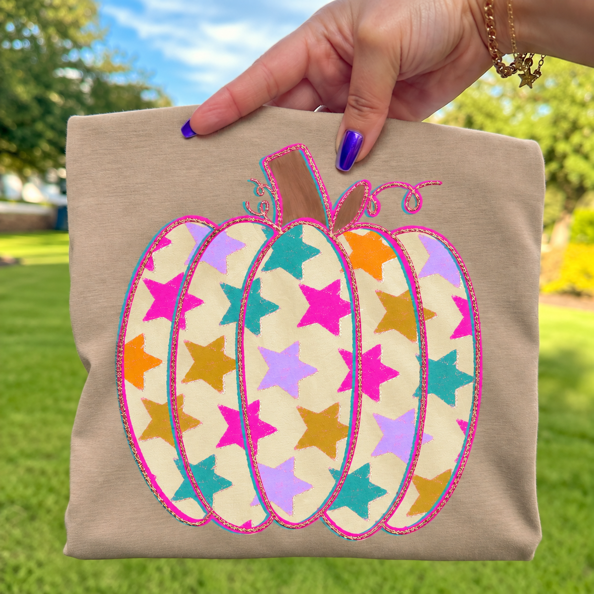 KIDS- star pumpkin tee