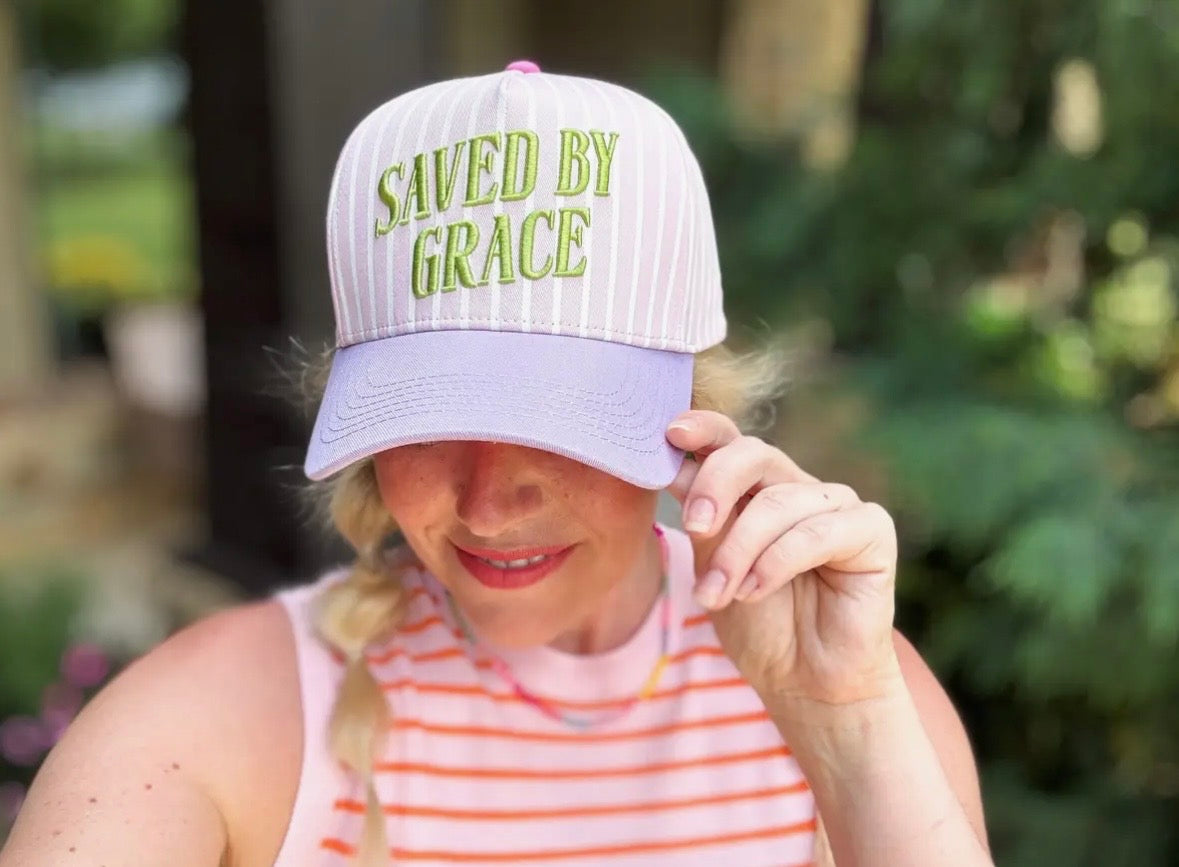Saved by Grace Embroidered Cap