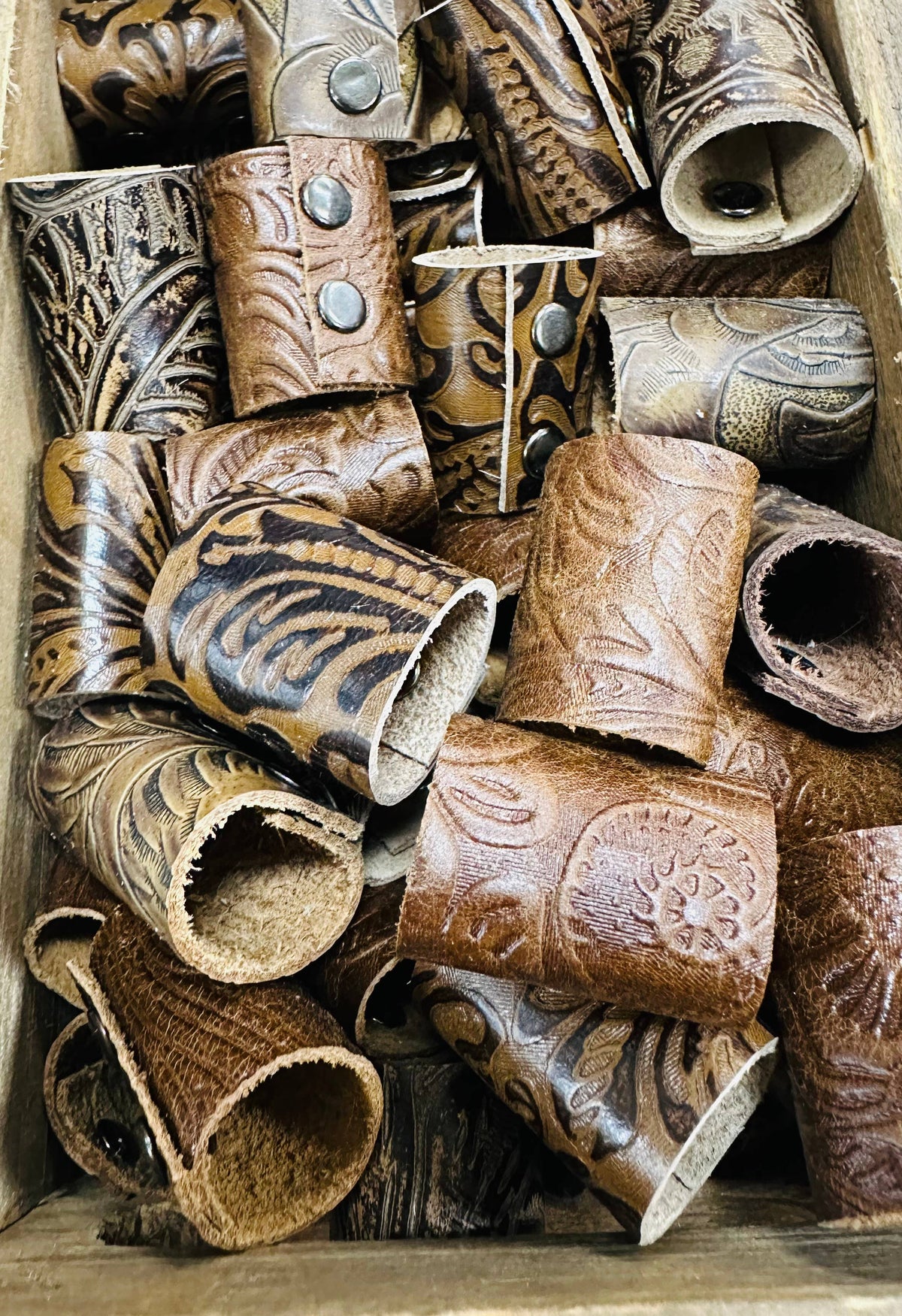 Floral Tooled Bandana Slides