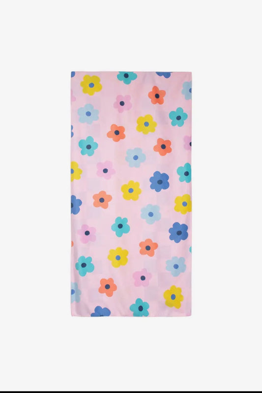 Flowers & Checkered Quick Dry Towel 
