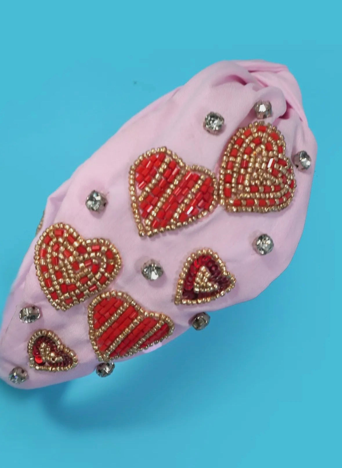 Multi Heart Beaded Headband