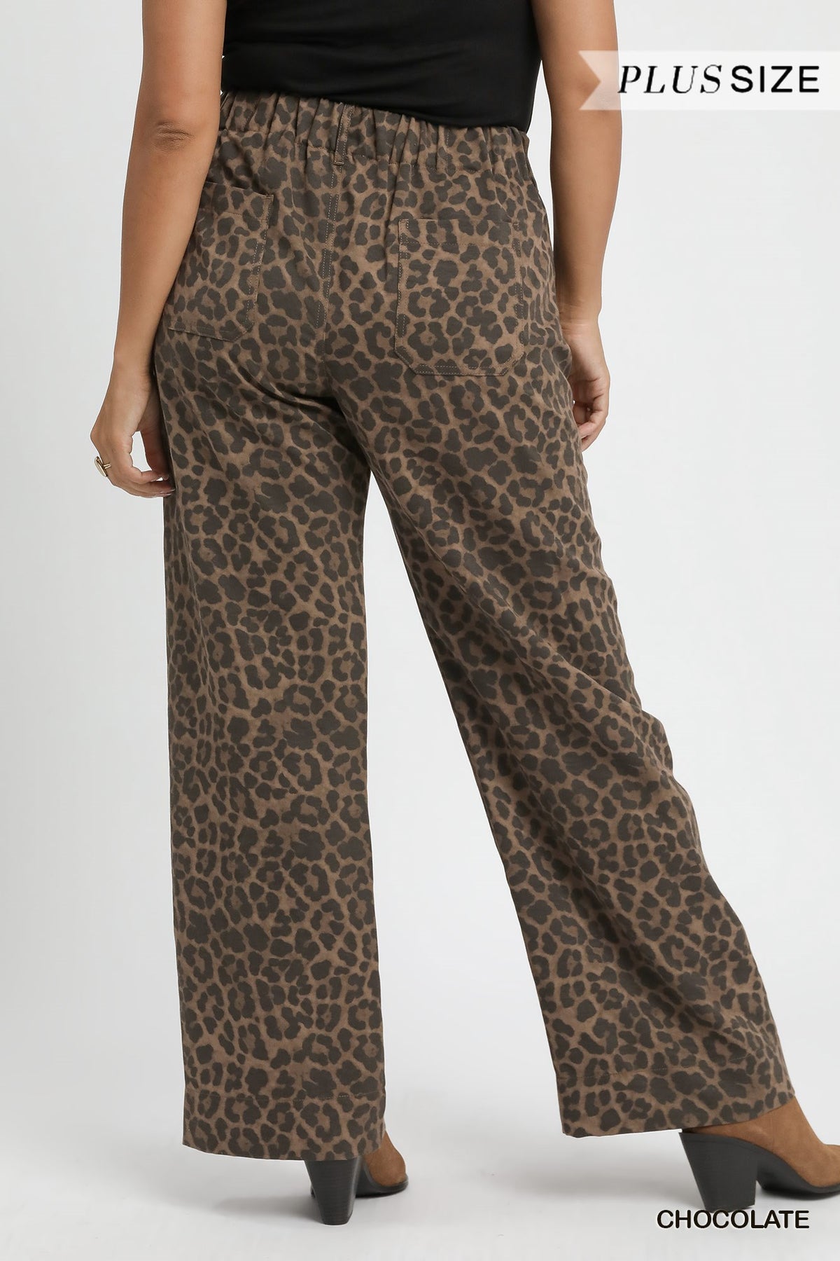 PLUS Leopard Print Wide Leg Pant