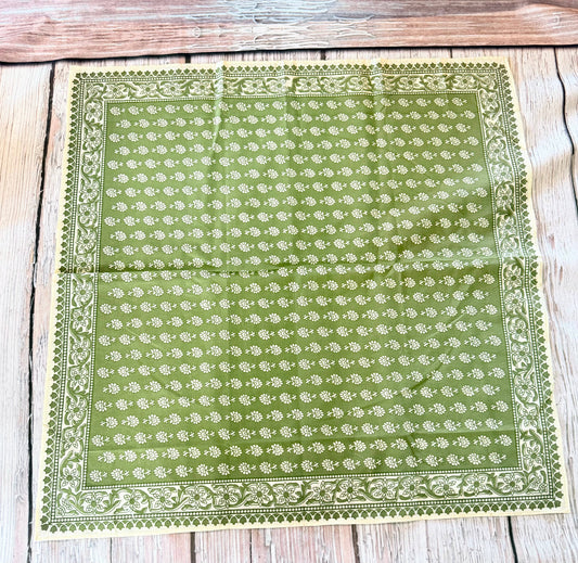 Olive Floral Bandanas