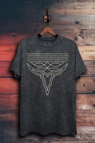 Western Boot Stitch Graphic Top