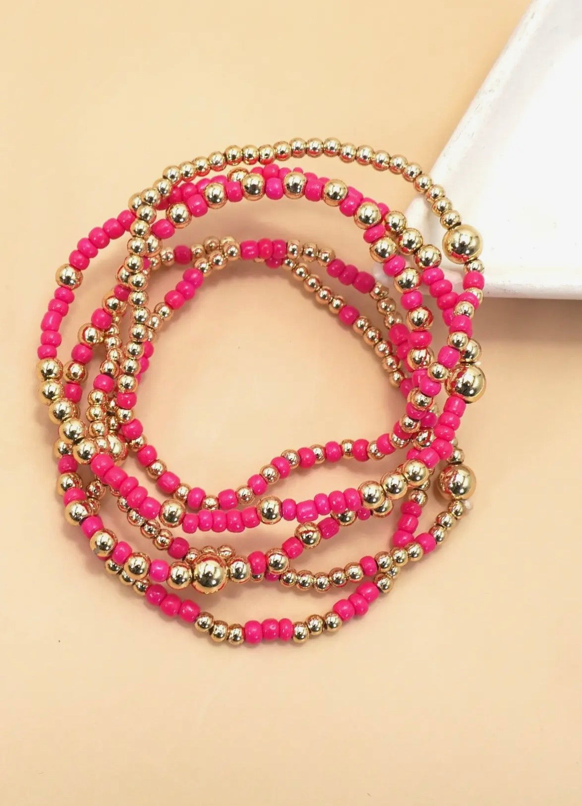 Fuchsia Multi Beaded Bracelet