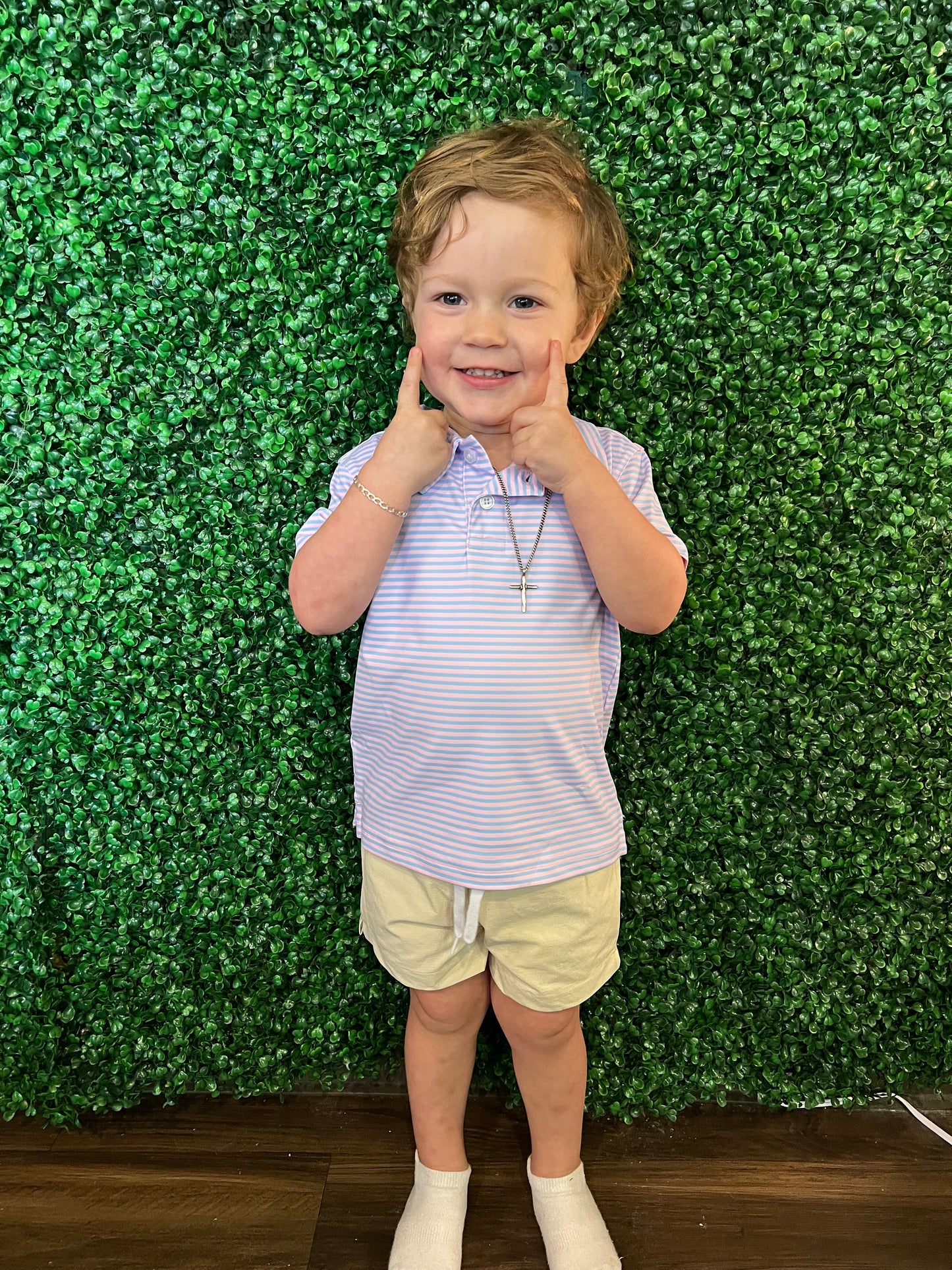 Pink and Blue Stripe Polo