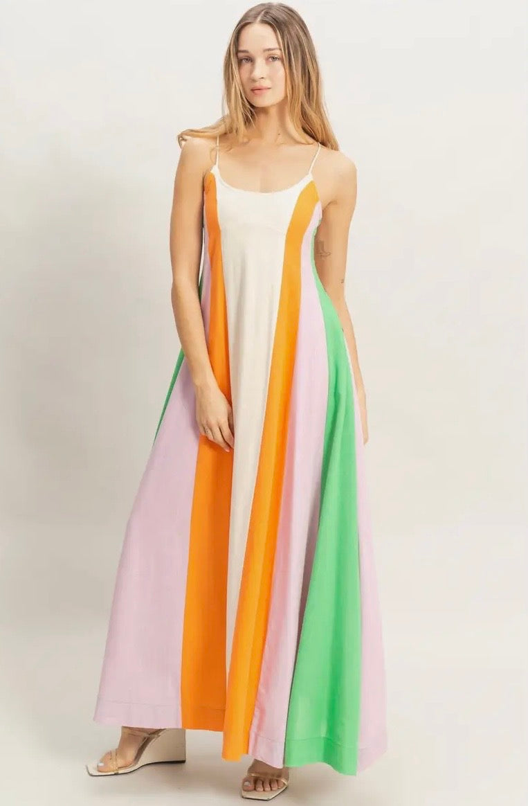 Summer Stripe Flaire Maxi