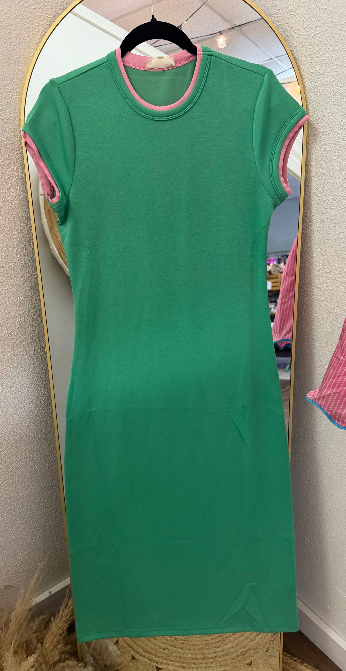 Cuffed Color Sleeve Midi