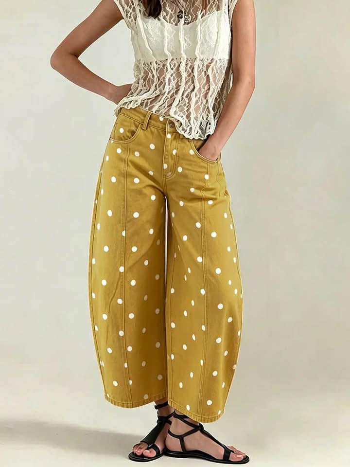 Barrel Polka Dot Jeans