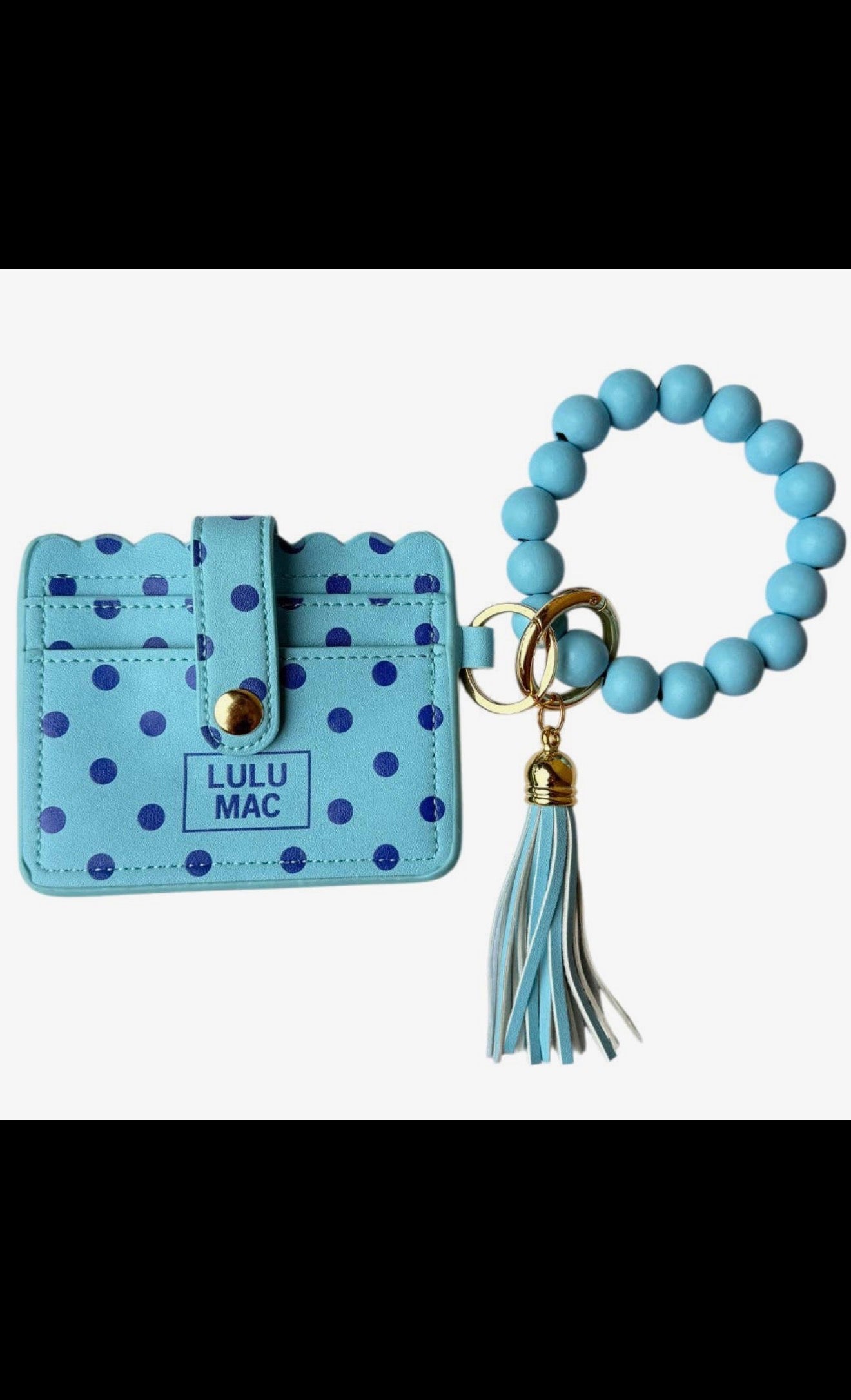LULU MAC blue & navy wristlet