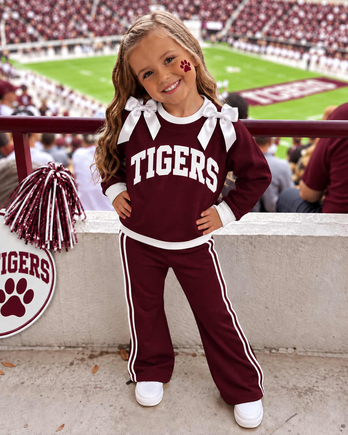 KIDS- Bow sweatshirt set SILSBEE