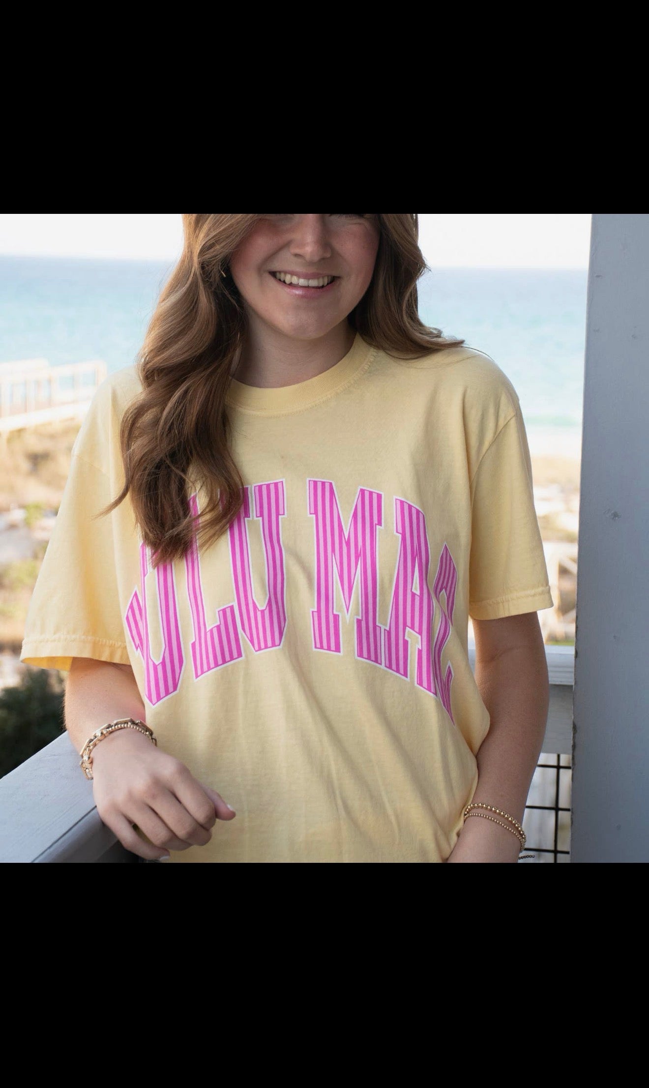 LULU MAC Pink Stripe Tee