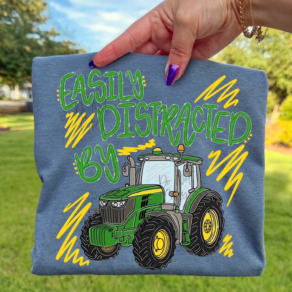 KIDS- easily distracted by tractors tee
