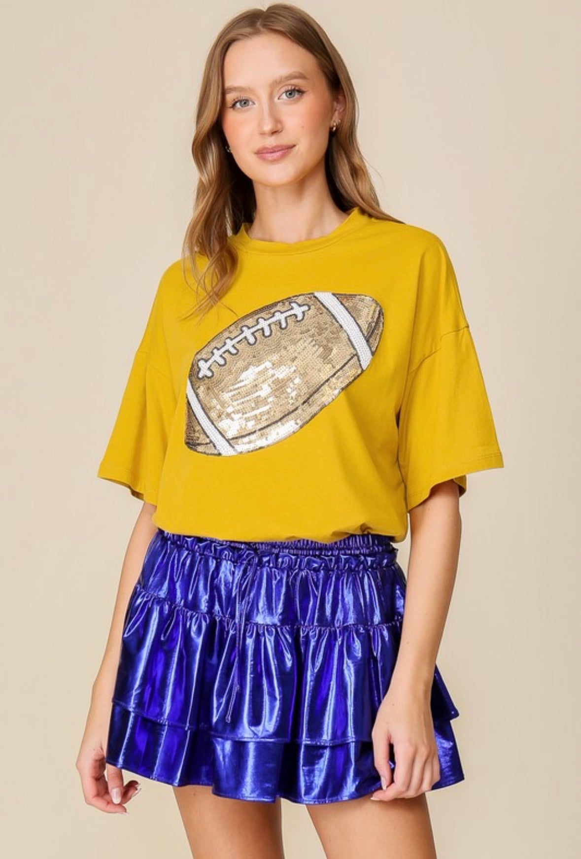Sequin Patch Football Tee