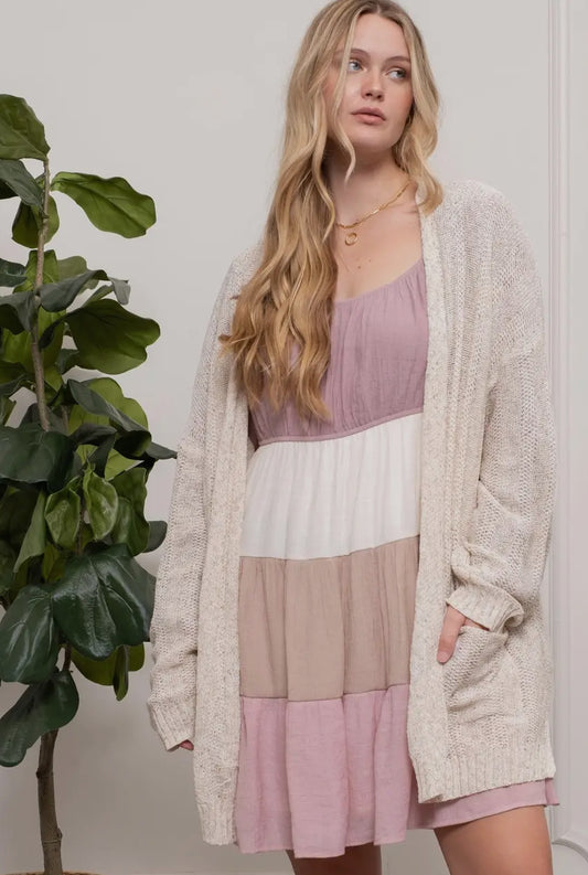 Plus Size Cozy Pocket knit Cardigan