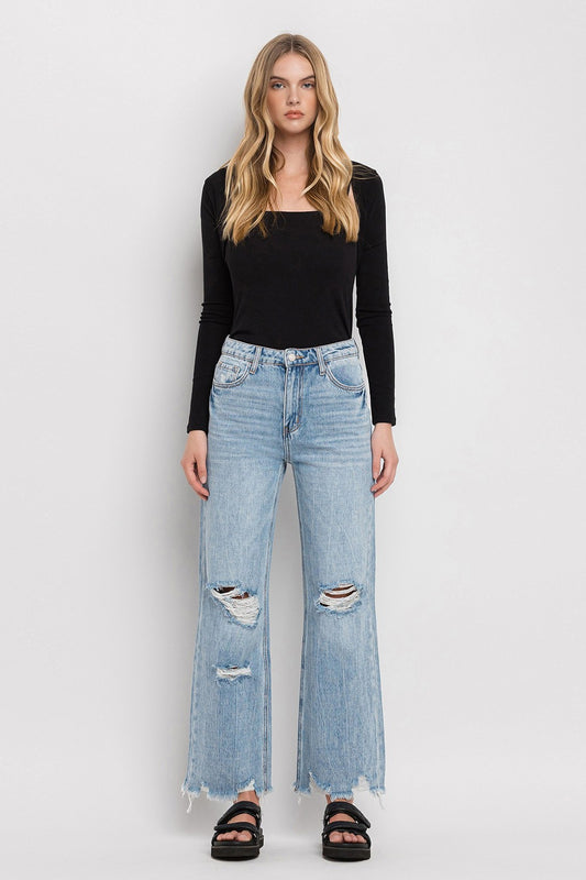 90's Vintage Super High Rise Flare Jeans