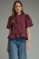 Scarf Tie Ruffle Blouse