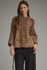 Mockneck Knit Cheetah Top