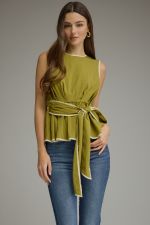 Tie Front Sleeveless Blouse