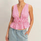 Striped Cinch Waist Tank