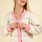 Melow Color Stripe Button Down Sweater Cardigan