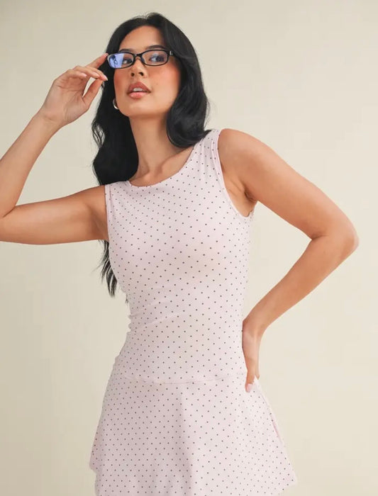 Polka Dot Athletic Mini Dress