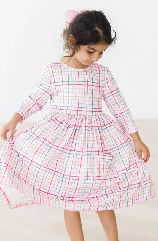 Pink Plaid Twirl Dress