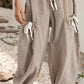 Striped Drawstring Side Pocket Jogger Pants