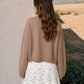 RAW EDGE EXPOSED SEAM BUTTON DOWN KNIT CARDIGAN
