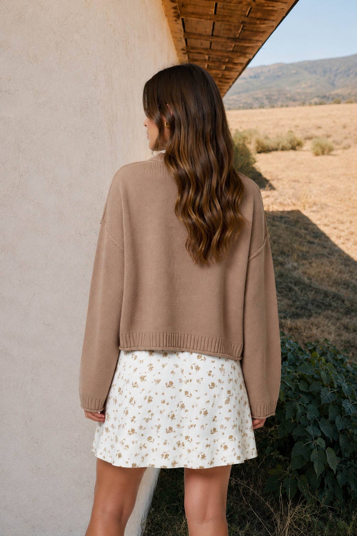 RAW EDGE EXPOSED SEAM BUTTON DOWN KNIT CARDIGAN