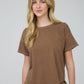 Exposed Seam Raw Edge Short Sleeve Top