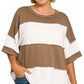 Plus Color Block Striped Tee