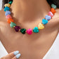 Multi-Color Resin Heart Bead Necklace