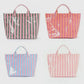 Striped Vinyl Totes