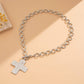 HAMMERED CROSS TOGGLE NECKLACE