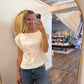 Light White Scallop Top
