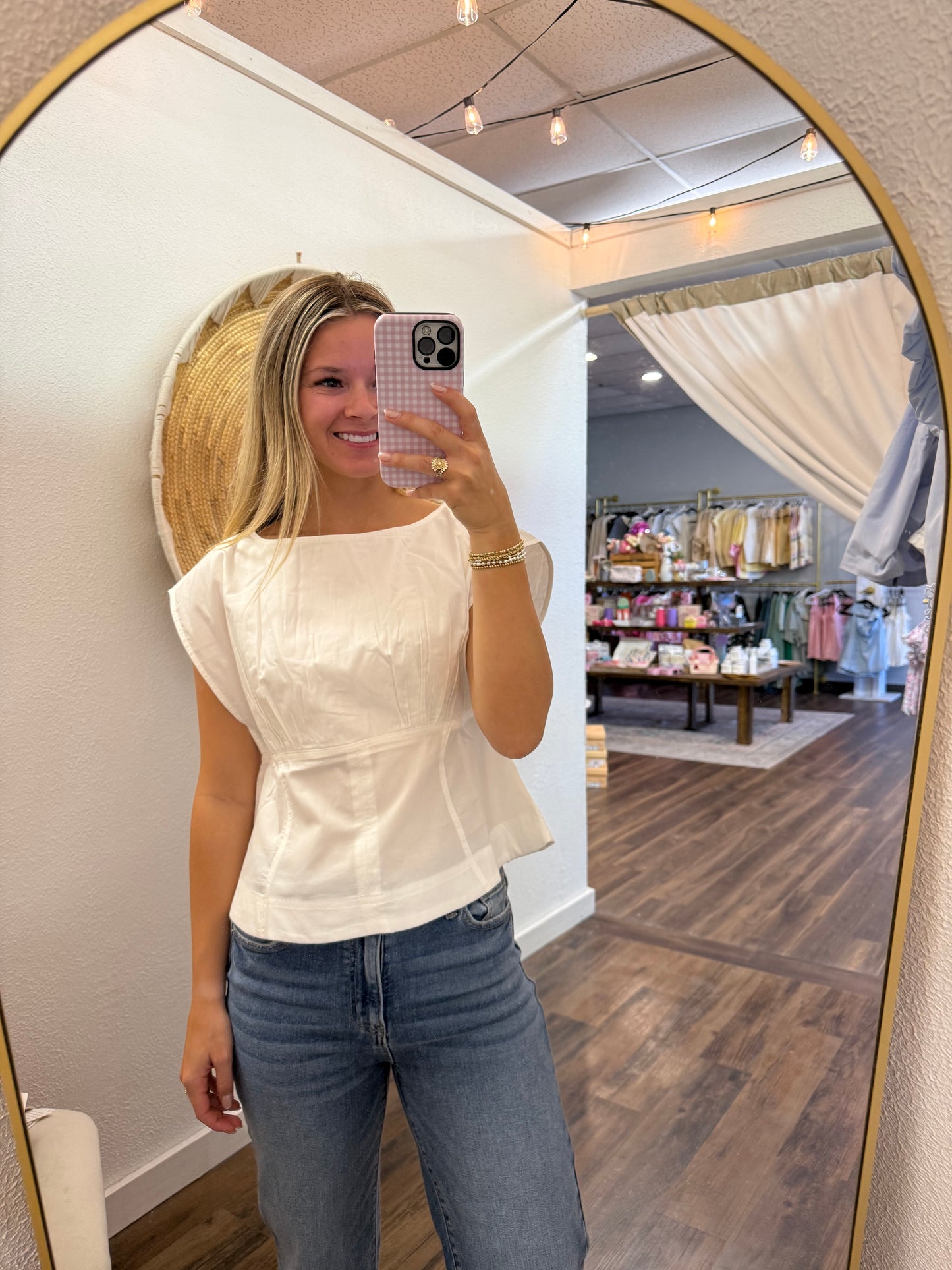 Light White Scallop Top