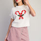 Candy Cane Short Sleeve Sweater
