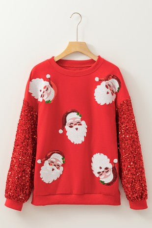 Sequin Santa Claus Christmas sweater