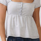 JT57348S - STRIPE SQUARE NK HENLEY BABYDOLL TEE