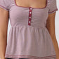 JT57348S - STRIPE SQUARE NK HENLEY BABYDOLL TEE