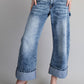 Zipper Front Rolled Up Hem Pants