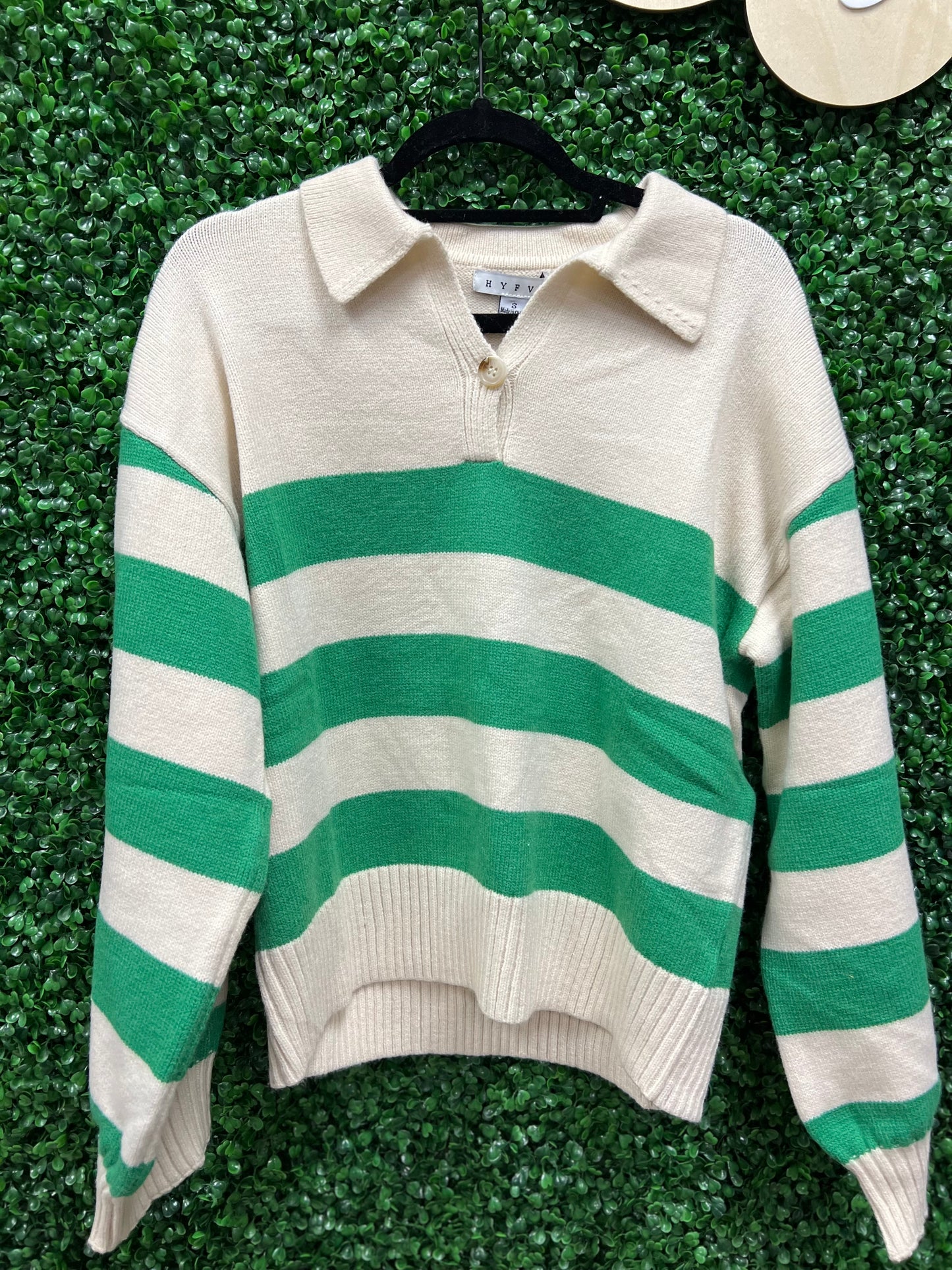 HYFVE Striped Sweater Top - Green