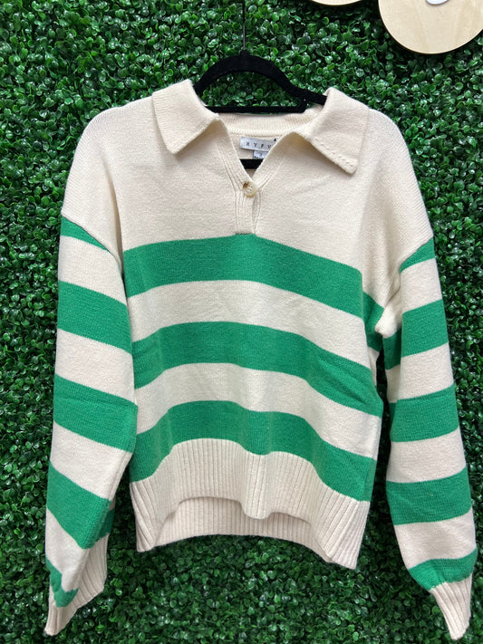 HYFVE Striped Sweater Top - Green