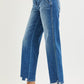 High Rise Ankle Straight Distressed Jeans