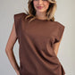 Mocha Structured Shoulder Top