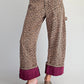 Contrast Cuff Leopard Pants