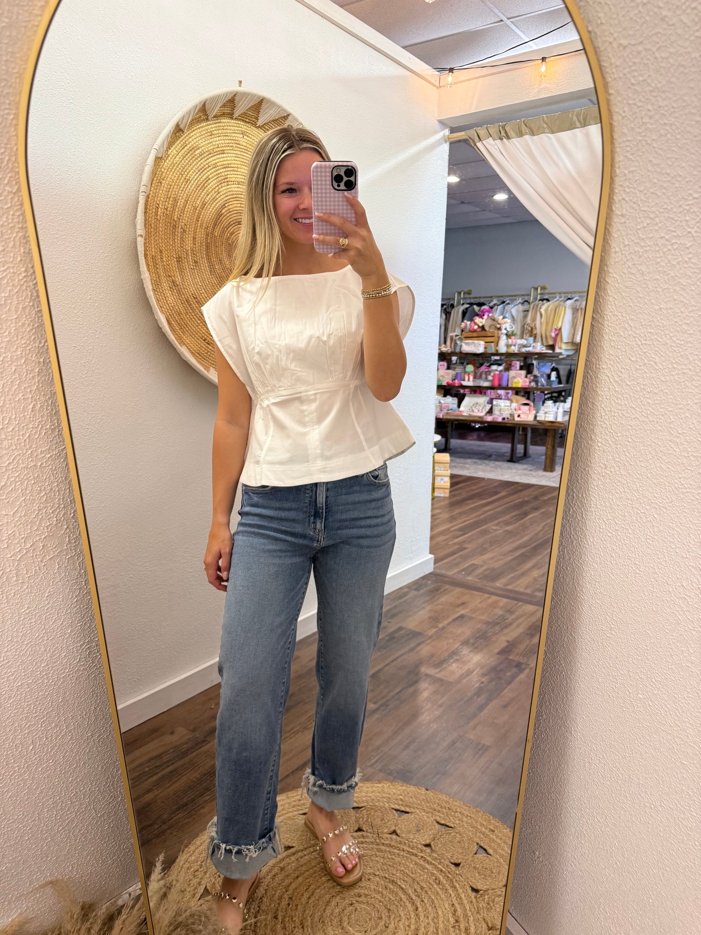 Light White Scallop Top