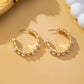 Alternating Pearl and Rhinestone Hoop Earrings | 80E63136
